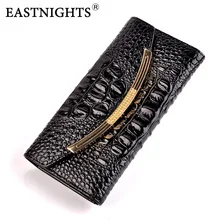 EASTNIGHTS 2017 New Top Quality Women Wallets Crocodile Pattern Genuine Cow Leather Wallets Purse Clutches TW2624-1
