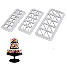 

3 Pcs Geometry Shape Cake Tools Plastic Fondant Cookie Cutter Cake Moulds Cake Cutter Decorating Kitchen Baking Tool