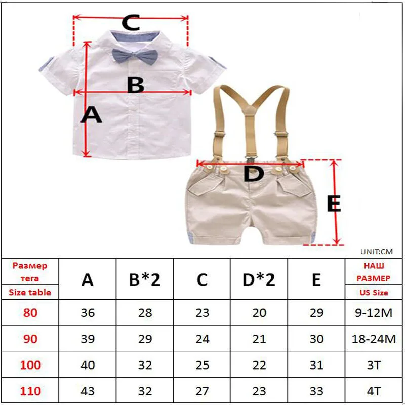 Комплект одежды для маленьких мальчиков летний комплект для малышей Шорты Рубашка От 1 до 4 лет детская одежда костюмы Формальные Свадьба Костюм
