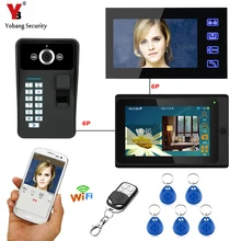Yobang WI-FI De Segurança Fingerprint RFID Senha Sem Fio Campainha Da Porta de Vídeo Sistema de Intercomunicação Telefone Campainha monitor de Câmera 1 2