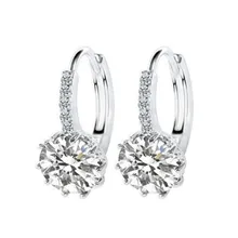 11,11 Горячие Роскошный Crystal Clear серьги стержня для Для женщин Круглый с кубического подвеска с цирконом цветок женские украшения, серьги подарок