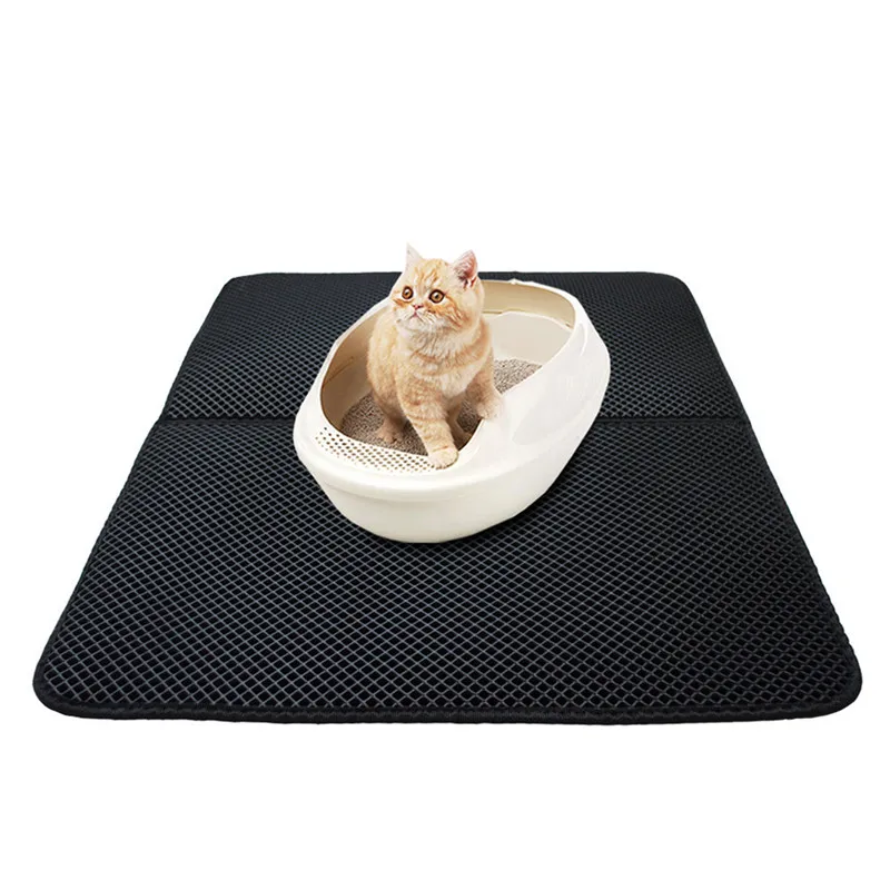 Pet Cat Litter Mat EVA Double-Layer Cat Litter Trapper Mats with Waterproof Bottom Layer non-slip p