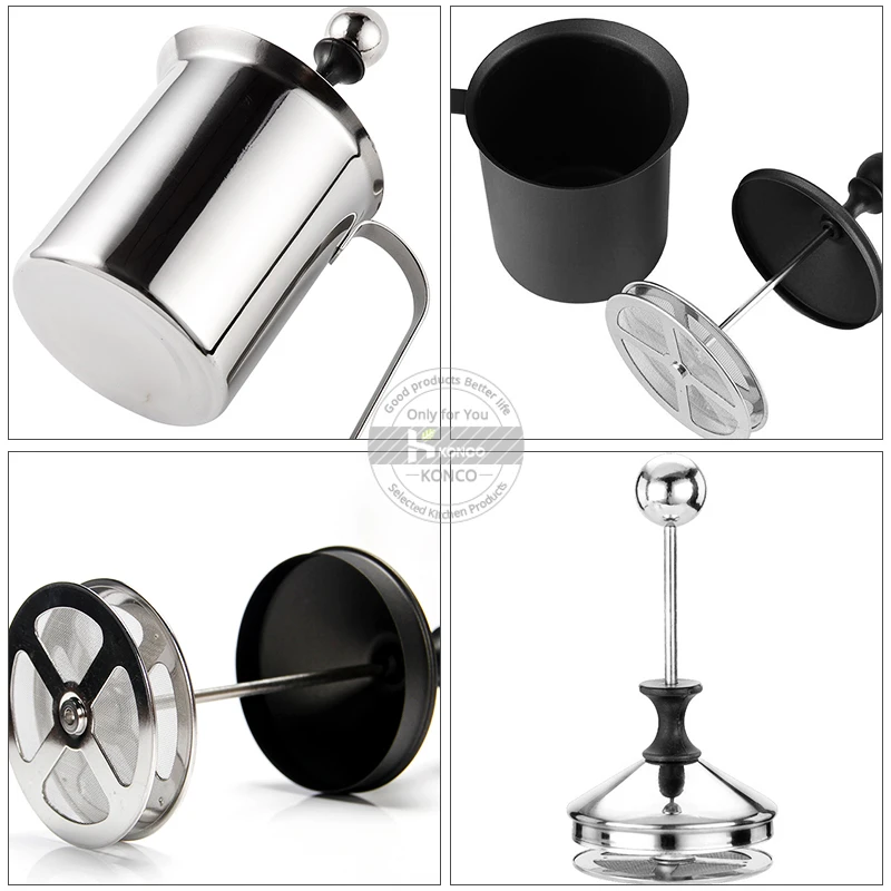Konco Handheld Milk Frother Portable and Powerful Foam Maker for Make Cappuccinos, Lattes, Bulletproof and Keto Coffee Handhel Konco Handheld Milk Frother Portable and Powerful Foam Maker for Make Cappuccinos, Lattes, Bulletproof and Keto Coffee Handhel