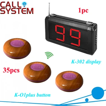 

Portable coffer shop Guest paging order food system 1 set 1 receiver 35 buttons wireless equipment
