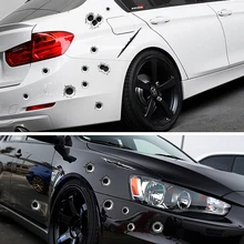 SPEEDWOW 1Pcs Car Stickers 3D Bullet Hole Funny Decal Car-covers Motorcycle Scratch Realistic Waterproof