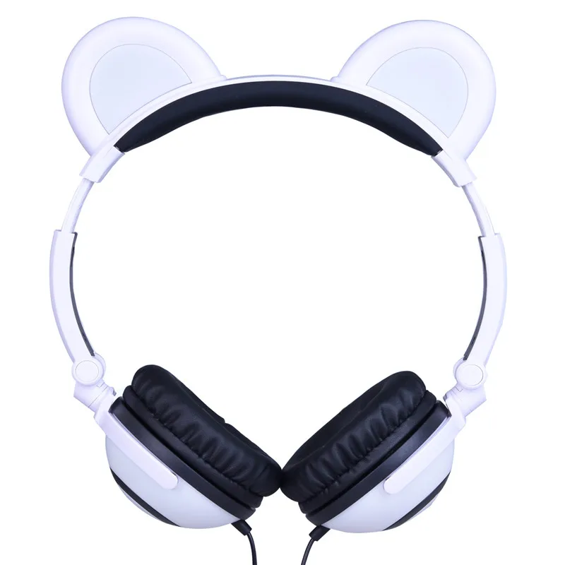 headphones наушники для телефона медведь ухо с светодио дный свет мигает гарнитура