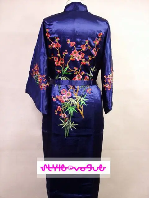 Модный брендовый халат женский с вышивкой бамбуковый и клубный шелковый халат кимоно халат с поясом кимоно