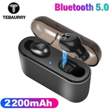 TWS невидимые беспроводные наушники Bluetooth наушники мини беспроводные наушники стерео Bluetooth наушники с зарядной коробкой 2200 мАч