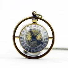 Украшение круглый шар Мужские автоматические механические карманные часы винтажные римские стимпанк Fob& карманное ожерелье Relogio De Bolso