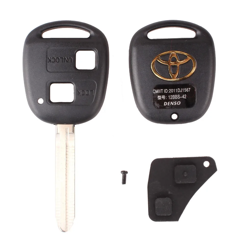 Сменный пустой чехол для дистанционного ключа для T-oyota Avensis Yaris Auris, 2 кнопки, крышка для ключа с резиновой накладкой
