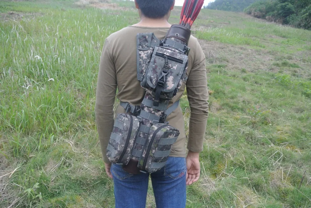 Seta de Couro Quiver com Sistema Bolsa para Caça Três Colortactical Toda Verdadeira Molle Arco 5 Cheap Arco e flecha