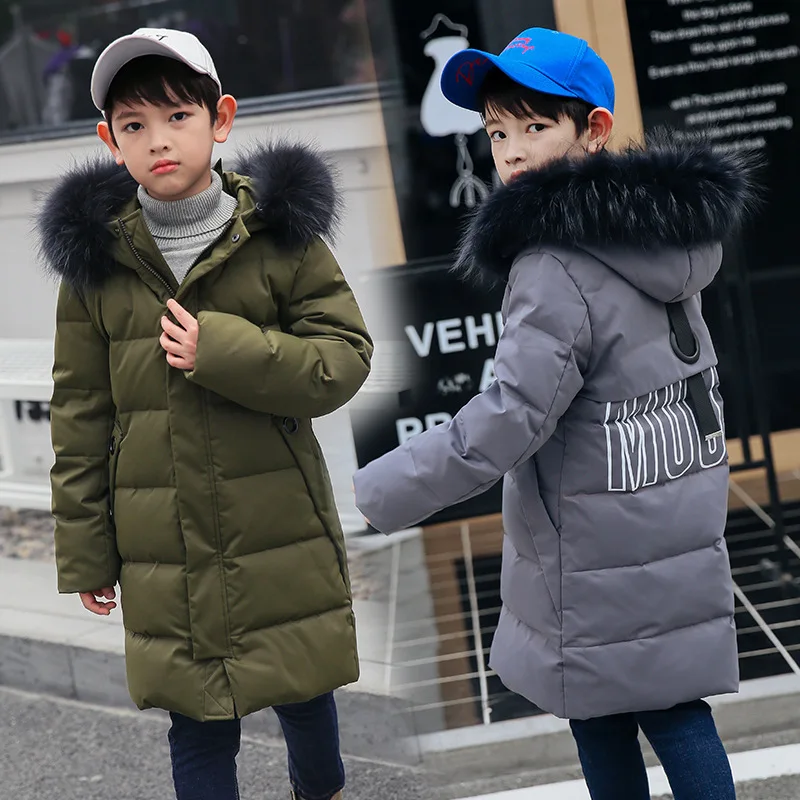 

New Boys Jackets Teenager School Boy Outerwear Childen Winter Jackets for Boys Duck Down Coats Warm Kids Thick Down Parka
