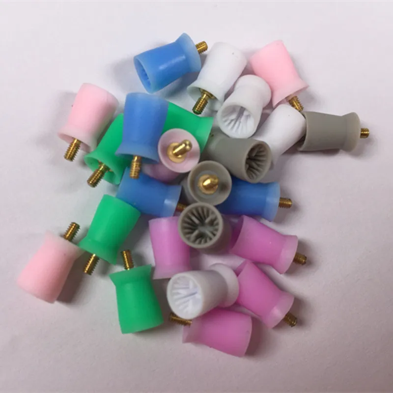 

100 Pcs Dental Lab Prophy Polish Cup Rubber Polishing Bowl Screw-in Grinding Type for Contra Angle Mixed 4 Webbed