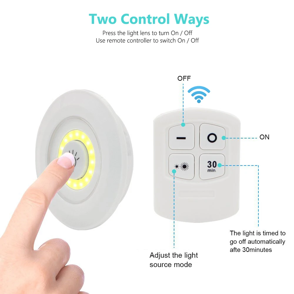 3 шт. дистанционный кран со светодиодами Настенные светильники поддержка затемнения ночник для шкафа кухни ванная коридор лестницы