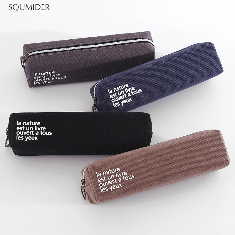 

Creative Pencil Case Simple Design Style Zipper Pencil Bags Pen Holders School Supplies Stationery Pencil Box for Boys or Girls