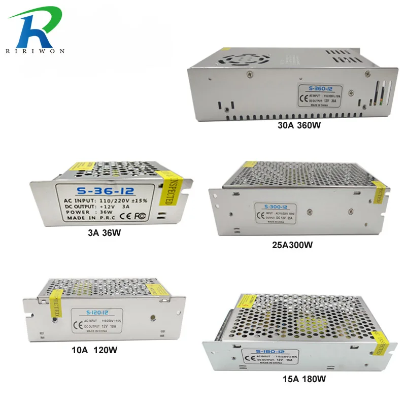 RiRi Won 2A 3A 5A 10A 12V светильник ing трансформатор небольшой объем одиночный 12 вольт Выход импульсный источник питания для светодиодные ленты светильник