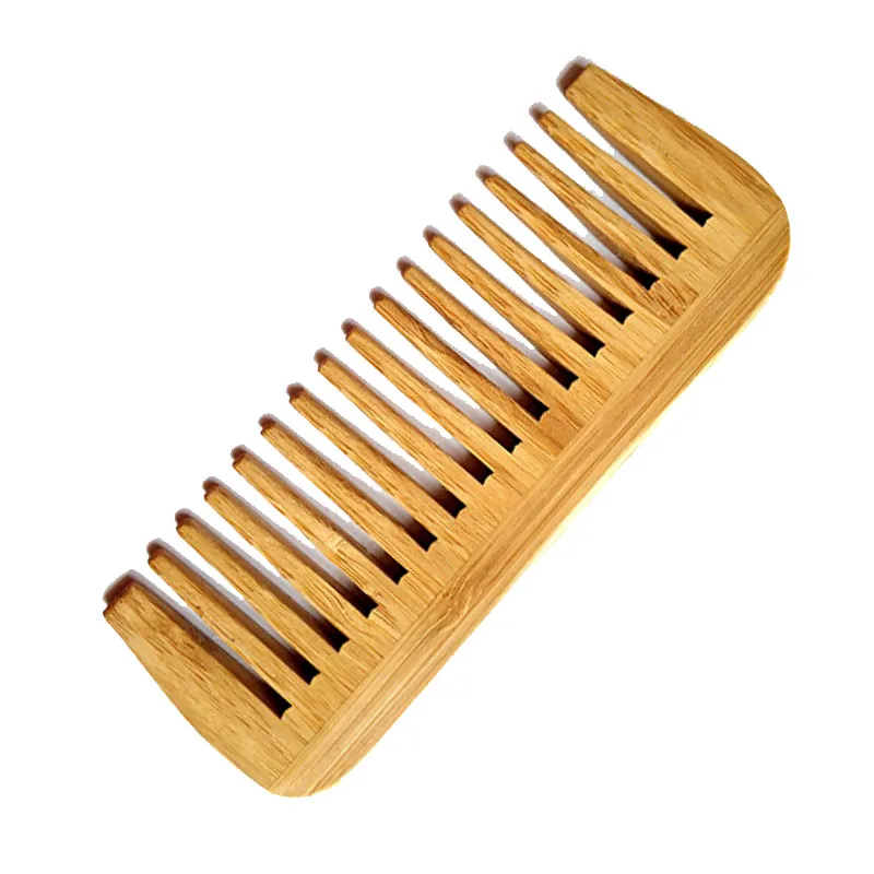 1pcs Natural Bamboo Wood Wide Tooth Comb Wholesale No Handle Comb