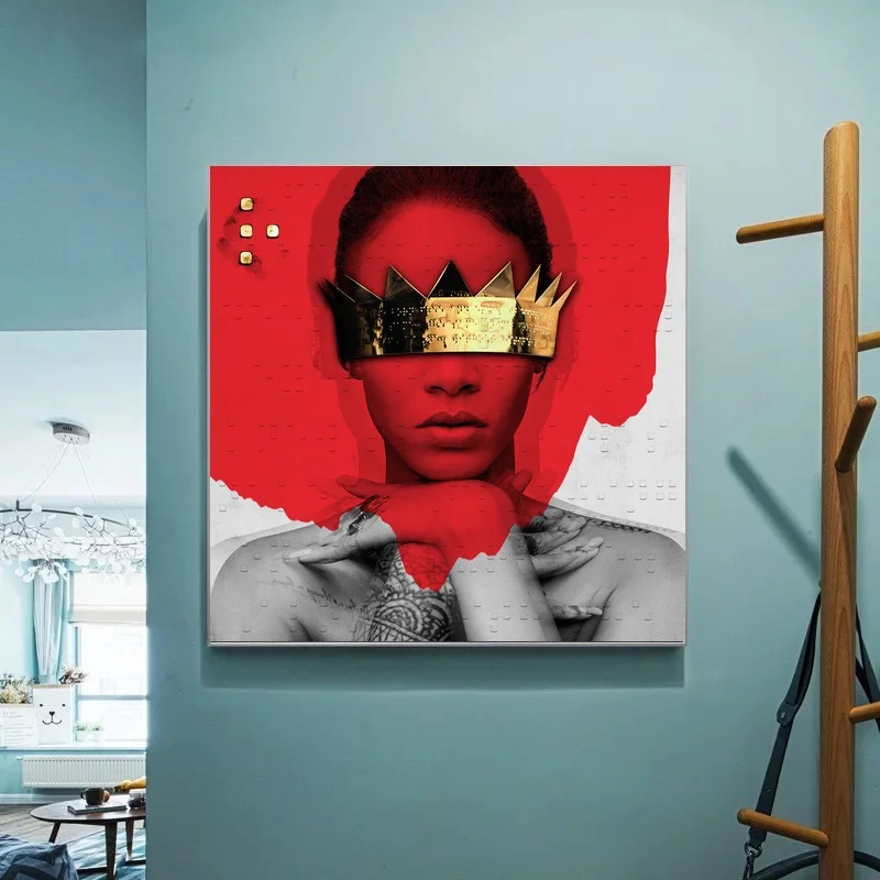

Rihanna Poster Anti Music cover Poster music Canvas Wall Pictures for Living Room No Frame
