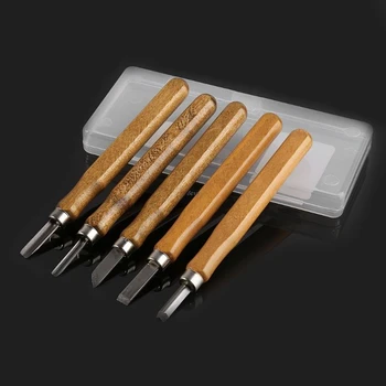 

5pcs/set Art Wood Hand Carved Chisels Tool Set DIY Woodworking Carving Knife