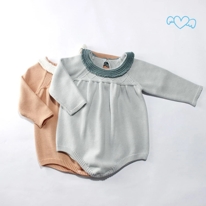 Hot Infant Clothing Cotton Knitted Romper Long Sleeve Newborn Baby