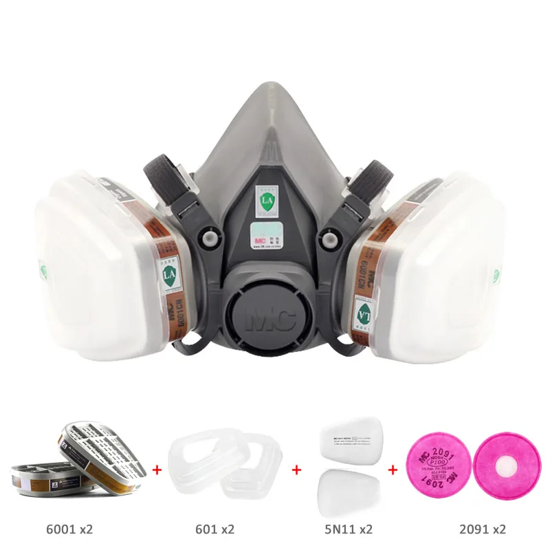 New 9 In 1 6200 Dust Gas Respirator Half Face Dust Mask For Painting