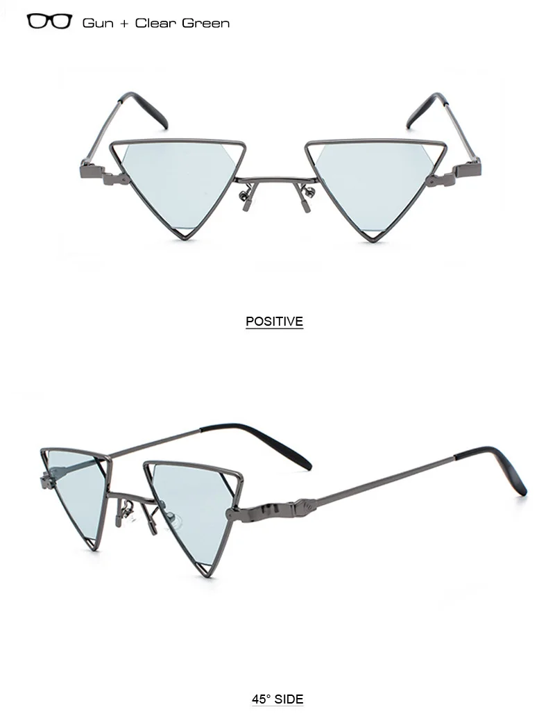 Винтажные очки shauna в стиле панк Женские Треугольные солнечные очки модные мужские открытые Красные линзы UV400