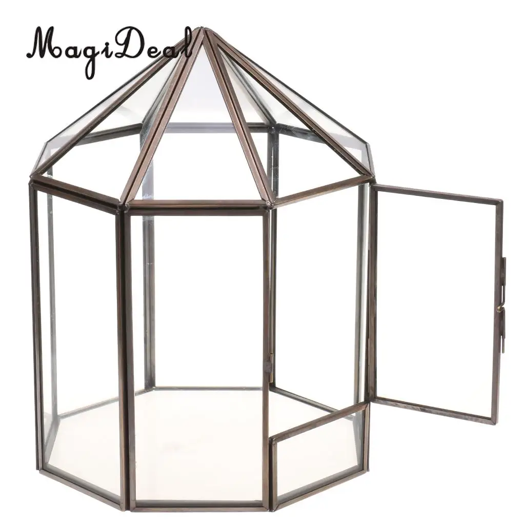 MagiDeal Geometric Terrarium Metal Faceted Succulent Plants Air Planter Anti Brass