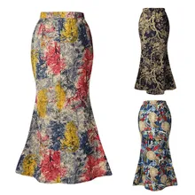 Элегантная облегающая женская юбка из хлопка и льна, Женская юбка в стиле ретро, повседневная женская юбка в стиле рыбий хвост, синяя, красная, желтая, красная, темно-синяя