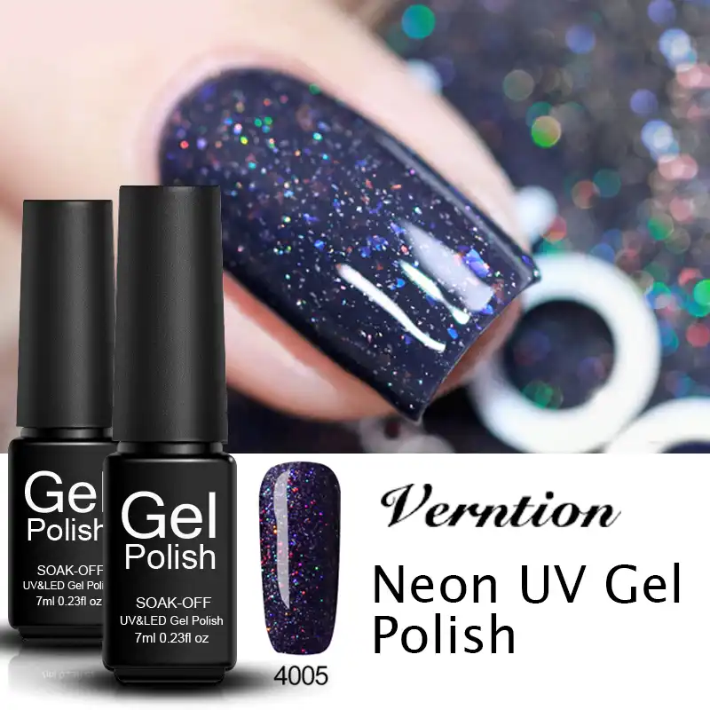 Verntion Glitter Neon Rainbow Series Gel Nail Polish Soak Off Gel
