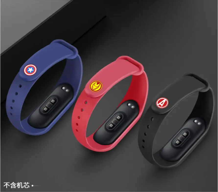 avengers marvel For Xiaomi Mi Band 4 3 2 Bracelet Strap Miband 3 2 Strap Wristband Band For Mi Band 2 3 4 Silicone