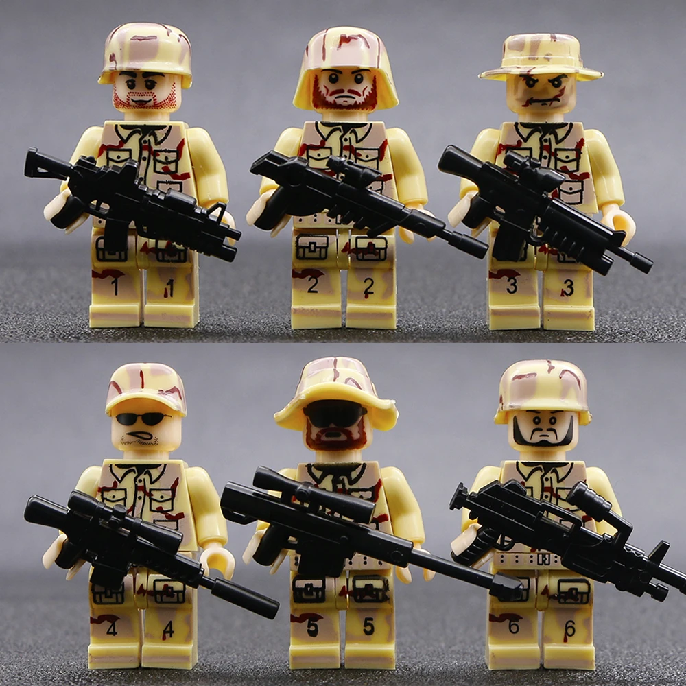 

LegoINGlys WW2 Military Soldier Building Blocks Soviet Army Figure Weapon Set Marine Corps Anti-Terorrist Camouflage Bricks Toys