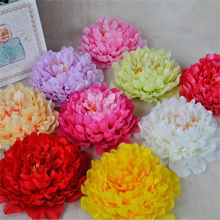 24p Artificial Big Size Silk Peony Flower Heads 7.87" Simulation Peony Flower For Wedding