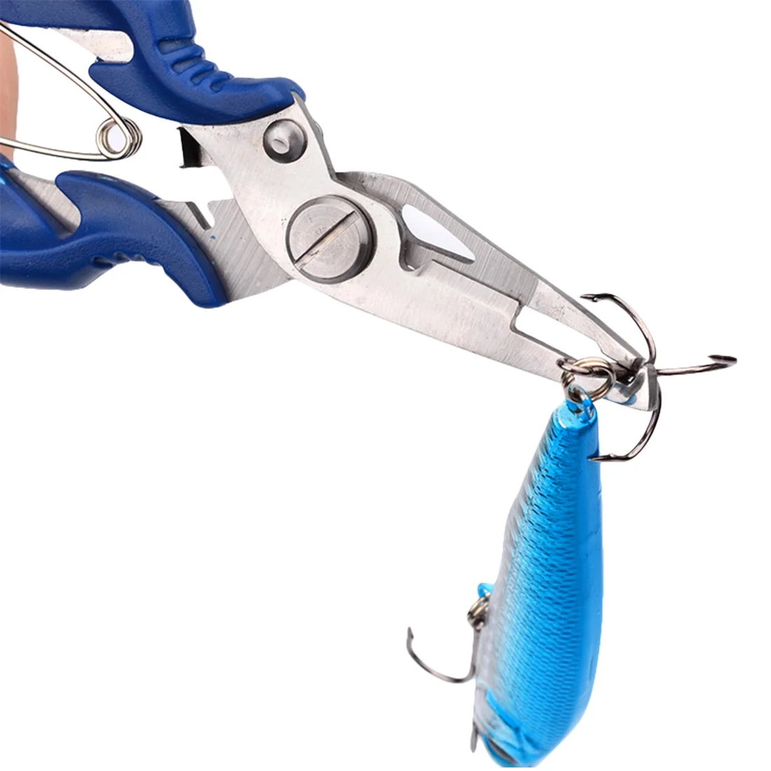 1PC Durable Portable Multifunctional Stainless Steel Fishing Pliers Split Ring Scissors Wire Line Cutter Hook Removers