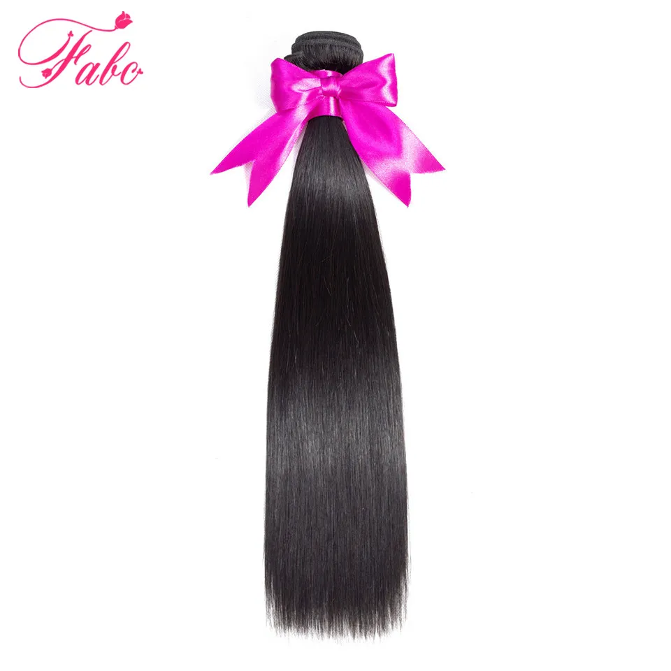 Fabc волосы бразильские прямые волосы плетение 1 шт. Remy 100% человеческие прядка для наращивания волос натуральный цвет 10-28 дюймов можно
