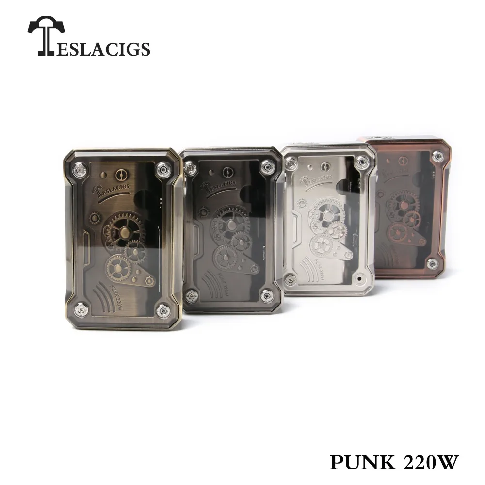 

Authentic Tesla Punk 220W TC VW Box Mod Zinc Alloy + ABS + PC Switch Placement