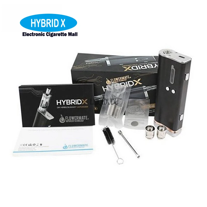 

Newest Qriginal Flowermate HYBRID X 60w with sub ohm tank starter Kits electronic cigarette kit can be used with herb wax liquid