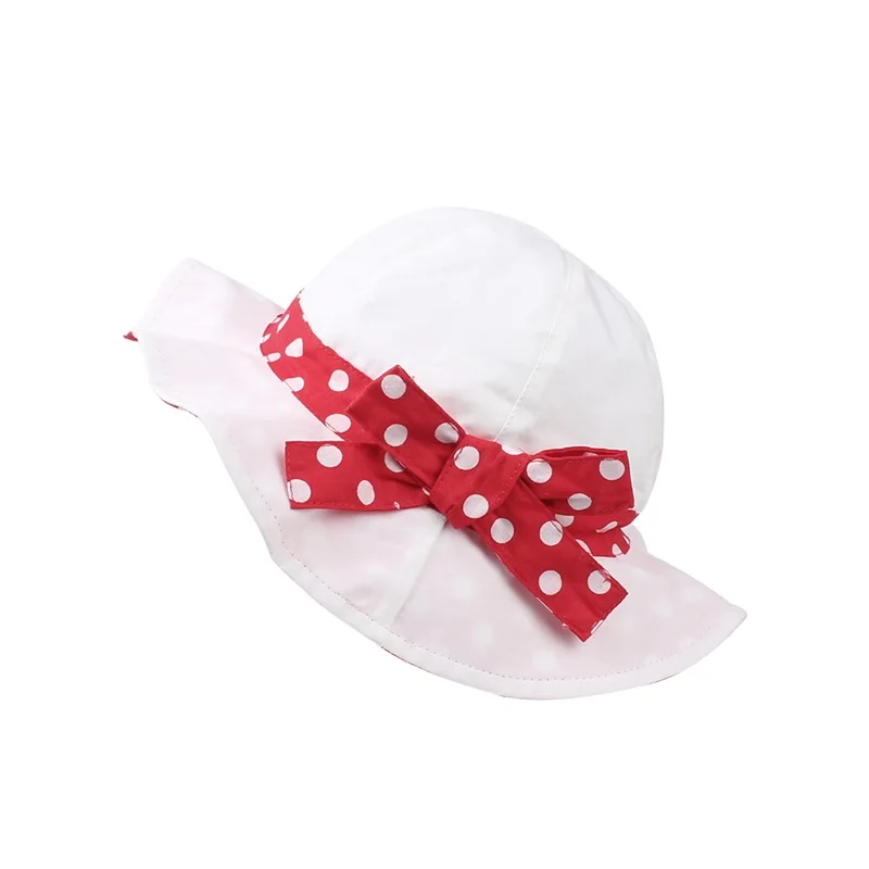 Bow Dots Girls Hat Wide Brim Kids Panama Summer Sun Cap For Girls Beach Hat Pink White Beautiful Kids Hat Baby Girls Clothing (12)