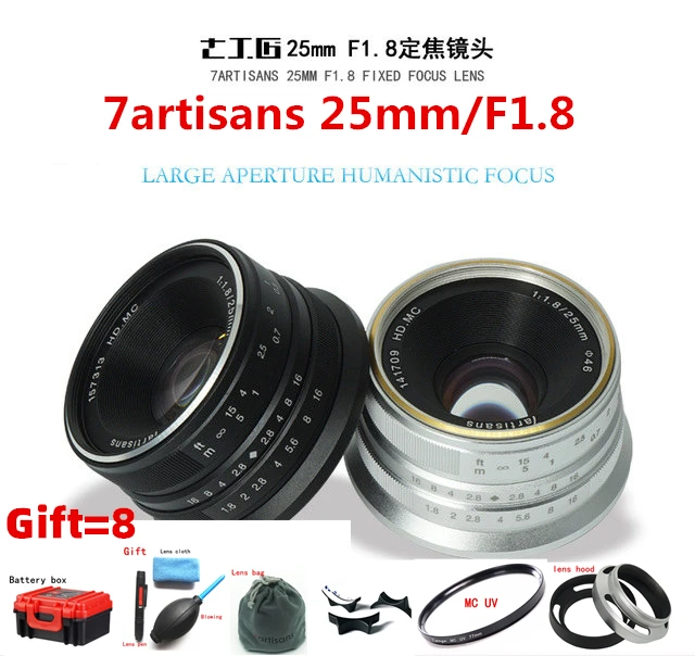 7artisans 25 мм/F1.8 Prime объектив для всех одиночных серий для E Mount EOS-M Mout/для Micro4/3 камер A6300 NEX-6 XA3 XA10 XT2 EM10II