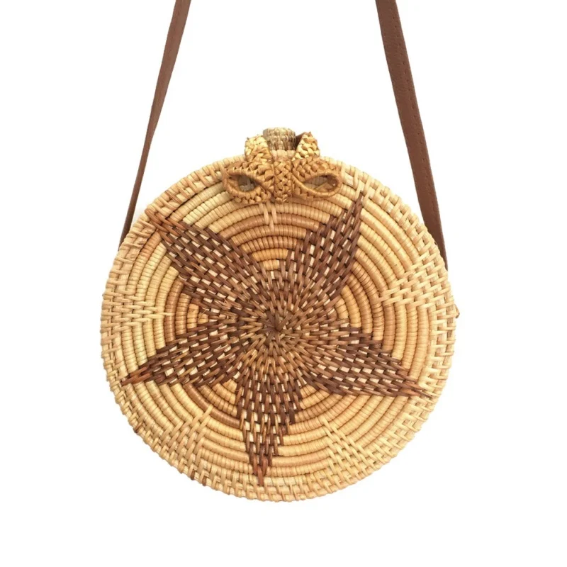 Многоцелевой женский соломенный мешок для хранения пляжные бамбуковые Наплечные сумки органайзер для косметики косметические сумки из ротанга - Цвет: 19