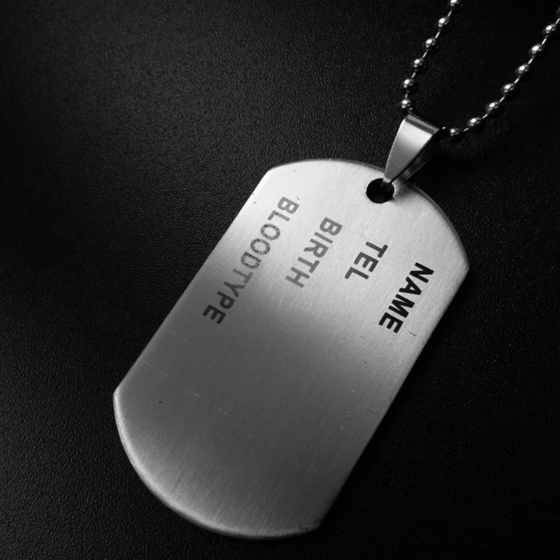 Stainless Steel Pet Dog Tags Pendant  Stainless Steel Chain Necklace Charm  - 1pc - Aliexpress