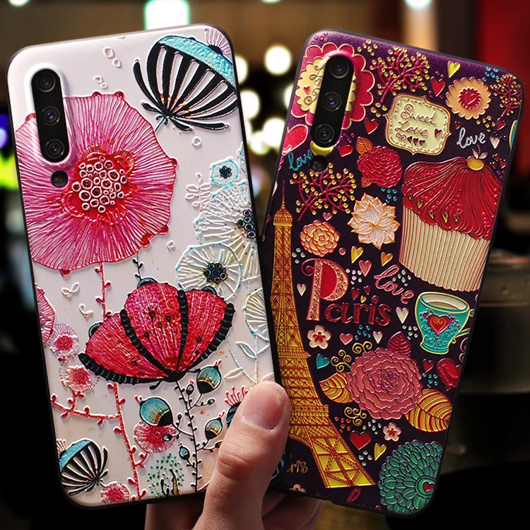 

Ancient Chinese Embroidery Totem Emboss Flower Relief case For XIAOMI MI 9 MI9 MI9SE MI9 SE case cover