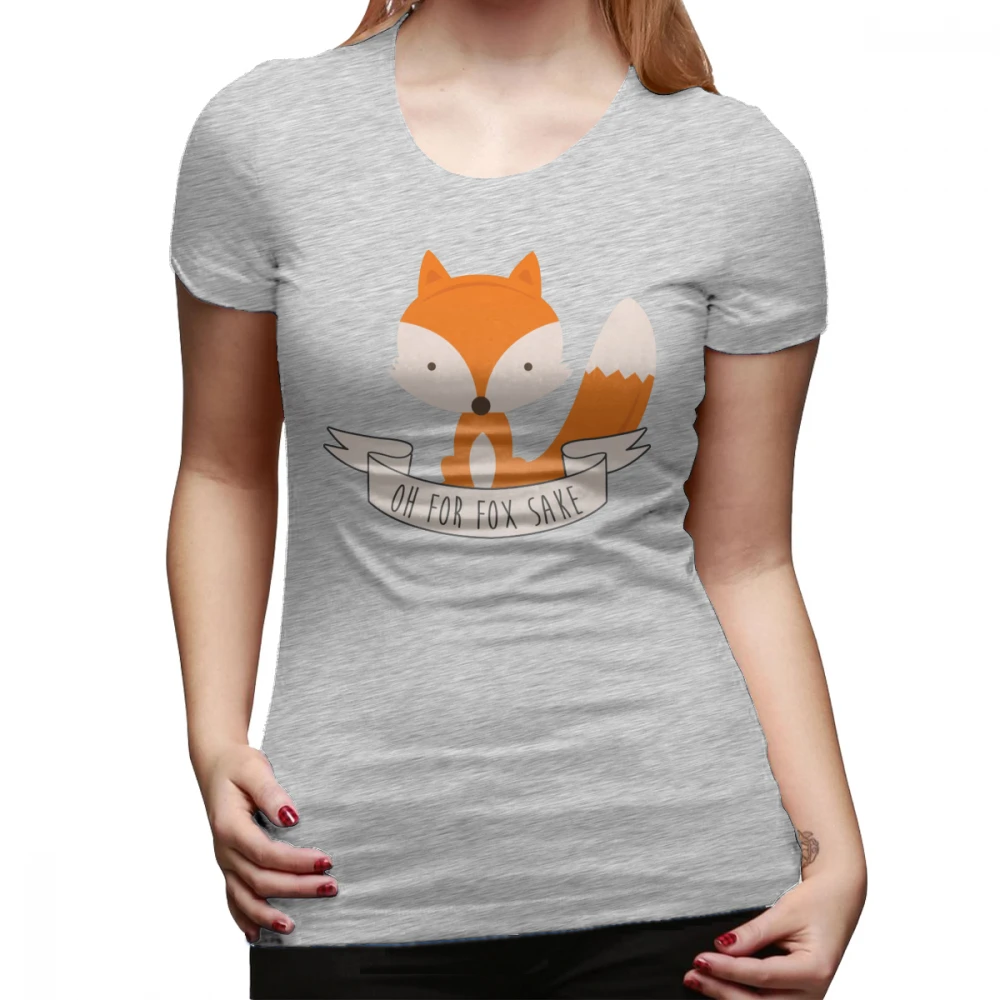 Милая футболка Oh For Fox Sake, футболка с графическим рисунком и круглым вырезом, женская летняя футболка большого размера, трендовая Женская футболка из 100 хлопка в морском стиле - Цвет: Серый