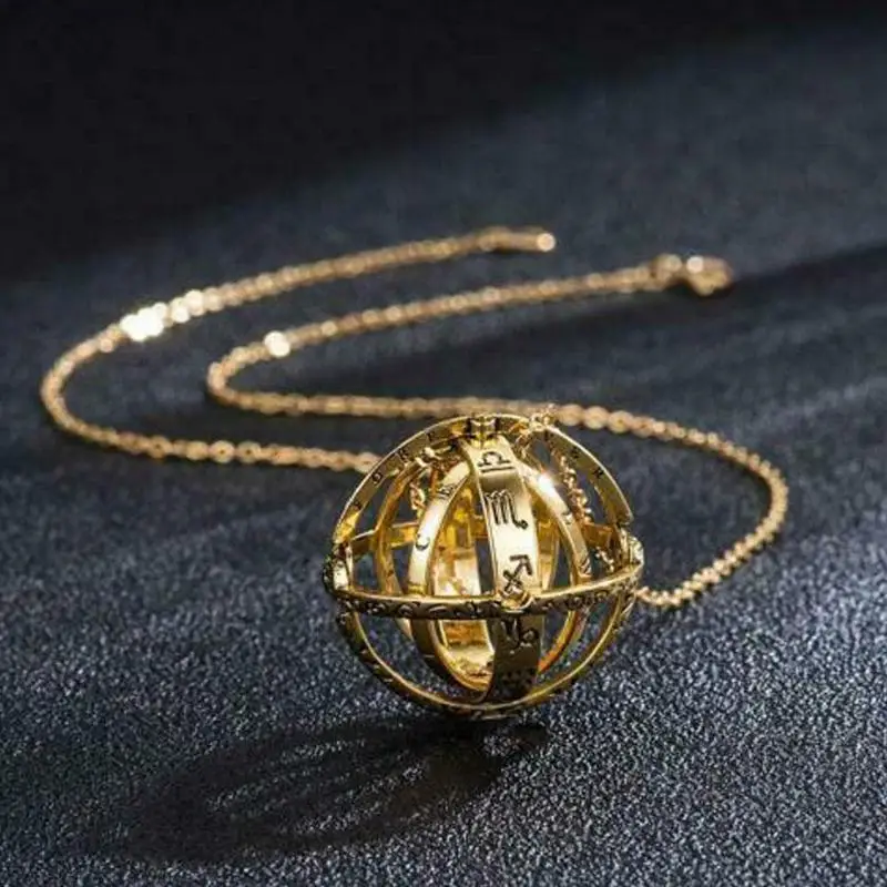 Silver/gold Creative Astronomical Ball Necklace Armillary Sphere