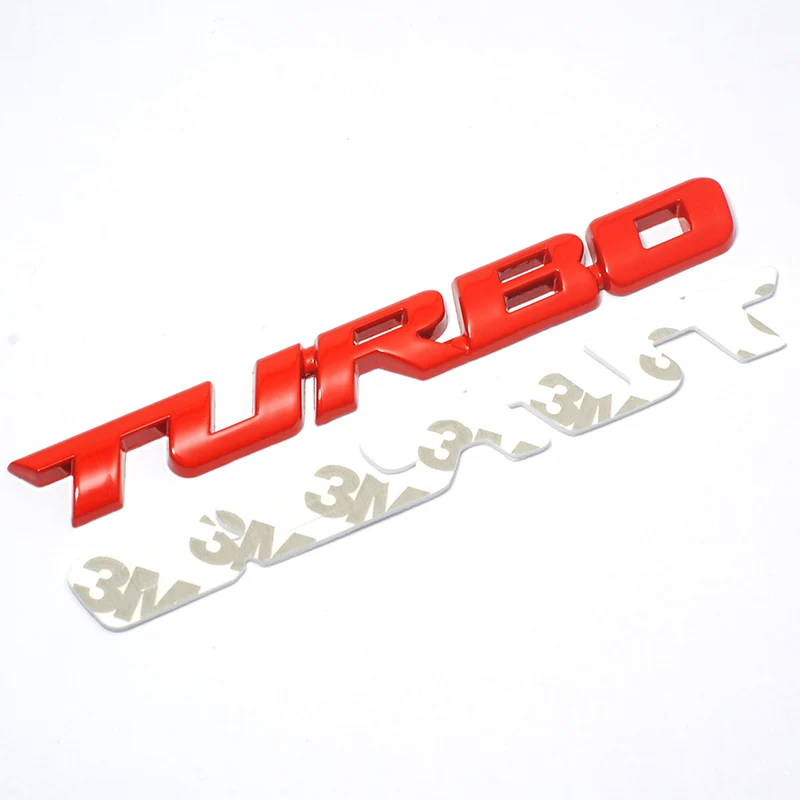 Фирменная 3D наклейка для стайлинга автомобилей Металлическая Эмблема Turbo задний значок задней двери для Ford Focus 2 3 ST RS Fiesta Mondeo Tuga Ecosport Fusion - Название цвета: Красный