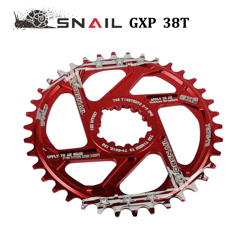 SNAIL GXP 7075 MTB велосипедная шатунная пластина 38 т узкий широкий лоток Запчасти для велосипедов, изготовленные на станках с ЧПУ чудаки MTB применяются к sram x9 xx1 xo xo1 шатун