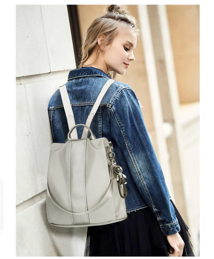 Модный женский рюкзак, водонепроницаемый, ткань Оксфорд, школьная сумка, светильник, многофункциональная женская сумка на плечо, Противоугонный женский рюкзак для путешествий