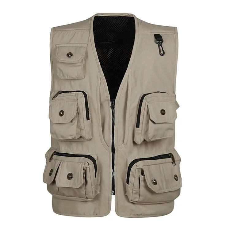 Cotton Fishing vests multi pocket photography vest men reporter