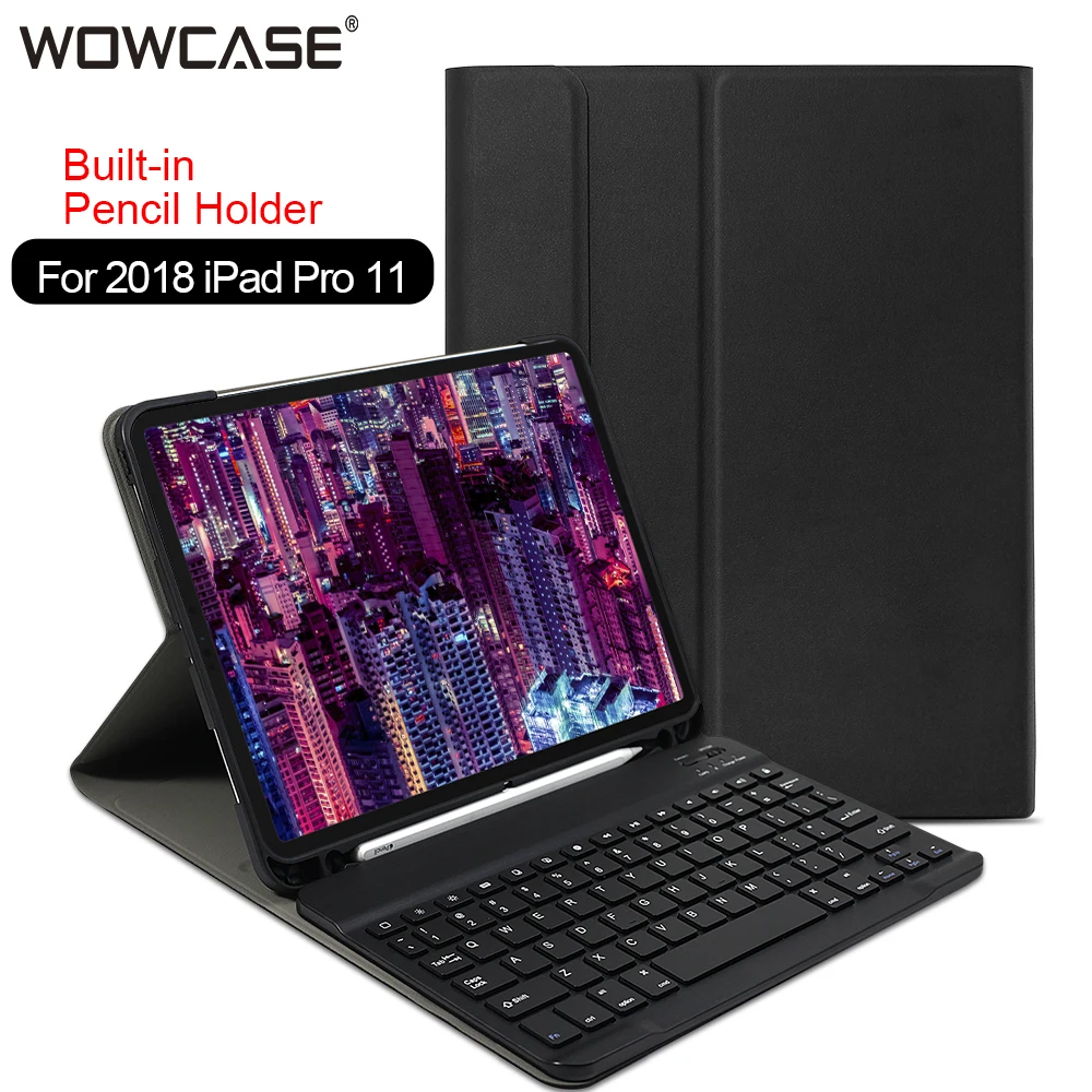 

For iPad 11/10.5/9.7 2018/Air 3 2019 Case Keyboard Detachable Pencil Holder Wireless Charging Attach Support For iPad 2018 Cases