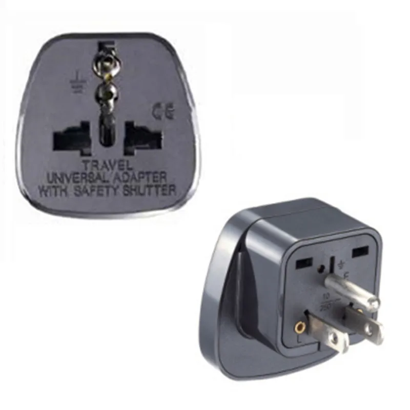 

1pcs Black With safe gate US USA Canada Brazil Japan Travel Adapter Plug Socket Comverter Electrical Power Adapter Plug