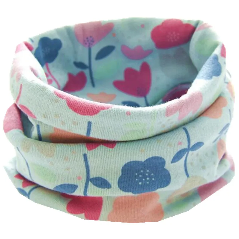new blue flower Новинка; сезон осень-зима; шарф из хлопка для девочек; Детский шарф; нагрудный шарф для мальчиков и девочек с круглым кольцом; милый детский шарф с воротником; Bufandas - Цвет: new blue flower